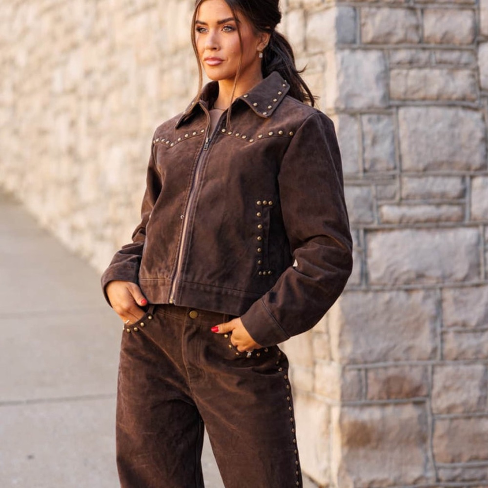 Lane 201 Arrowhead Suede Studded Jacket